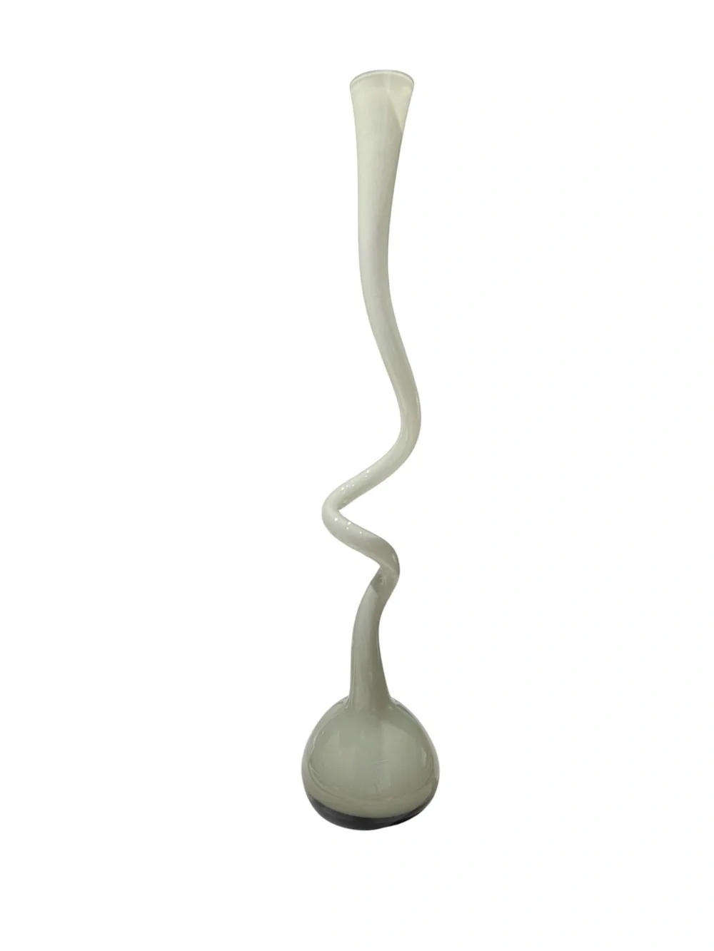Normann Copenhagen Grey Twisted Glass Swing Spiral Large Vase - 19.75